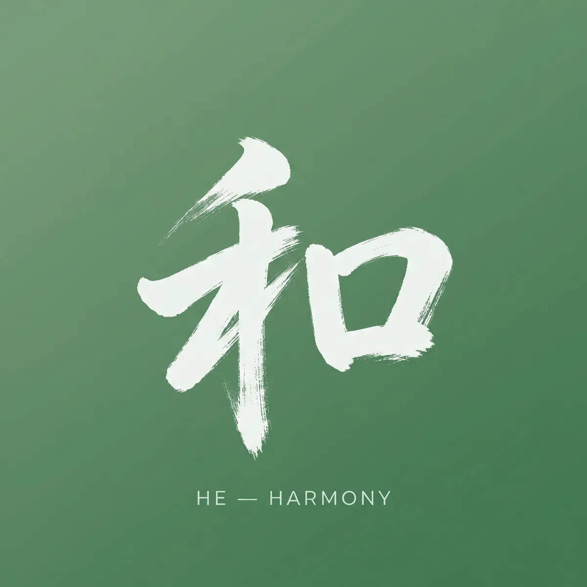 He calligraphy, the Chinese character for harmony